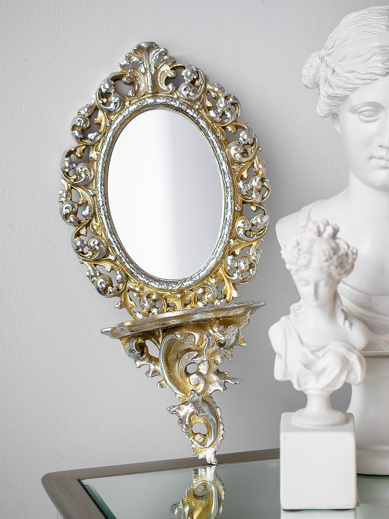 фото 28-603 Зеркало настенное с полочкой 18x9x35см, Glasar