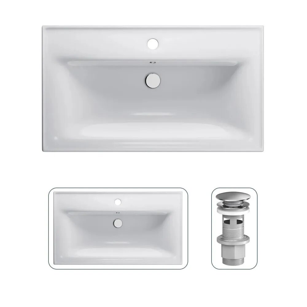 фото Раковина с донным клапаном AM.PM 80 см