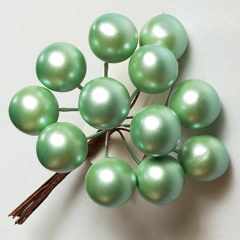 Q11096-8 Набор шариков на вставках D2xL11см мятный