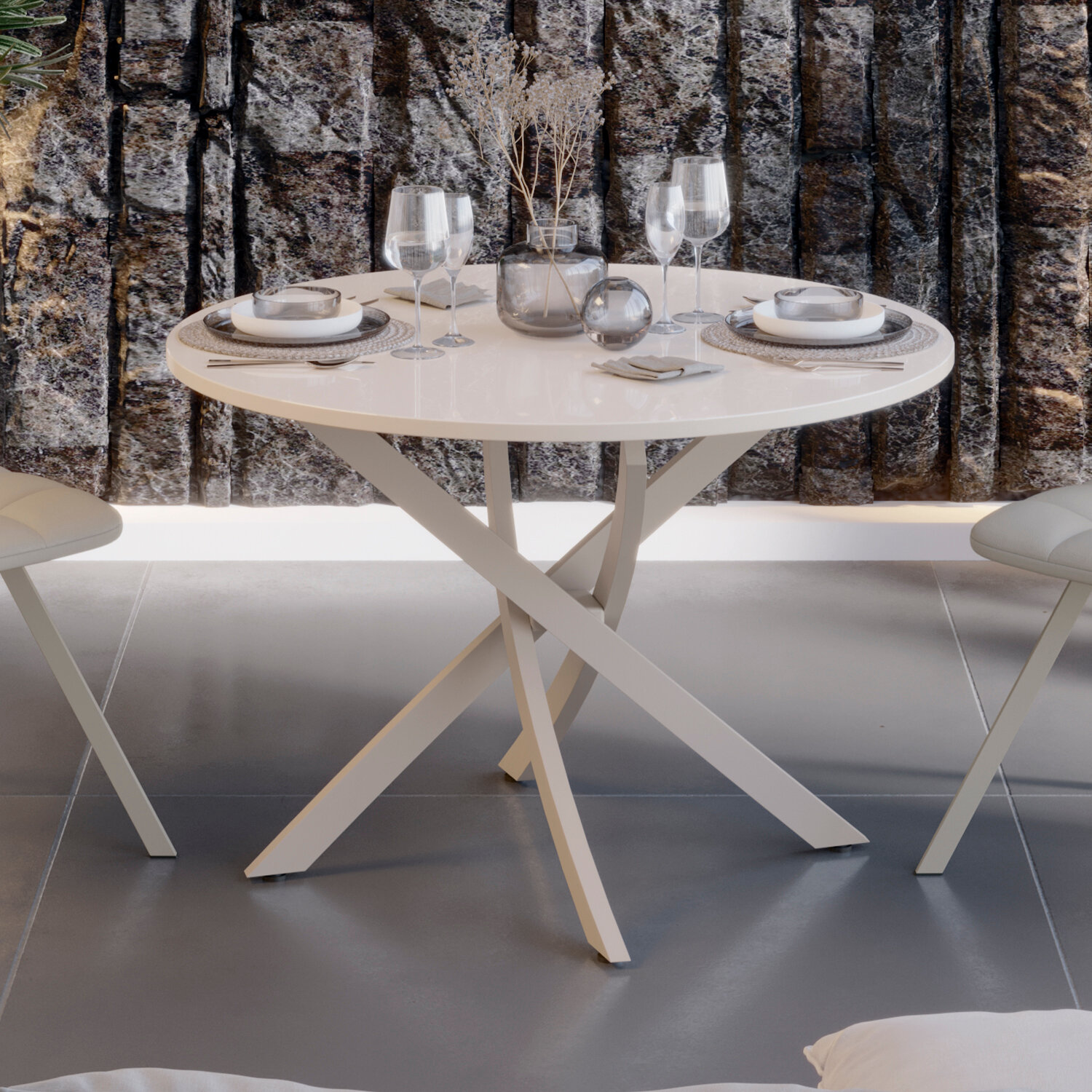 фото Diamond стол обеденный тип 2 (Черный муар/Ателье темный глянец)