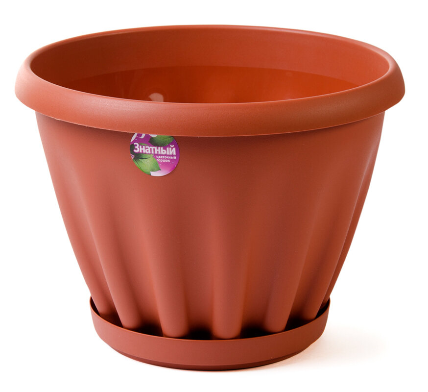 Горшок для цветов с подставкой Мпл Знатный 0 45л 110мм терракот Арт  Мпл300Т