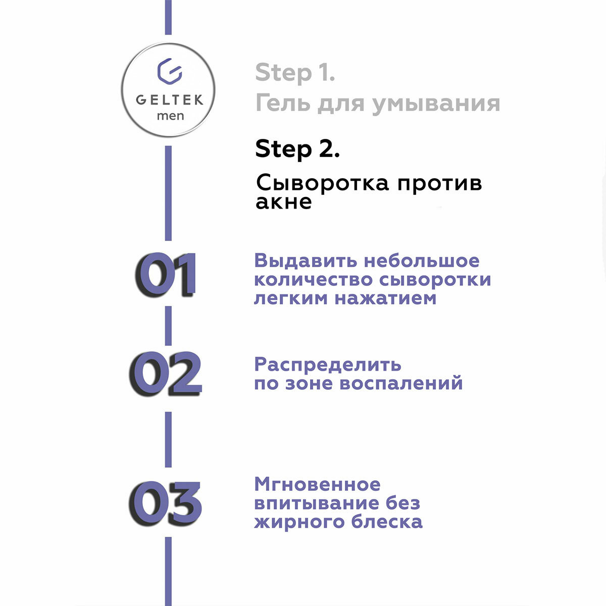 ГЕЛЬТЕК Сыворотка против акне для мужчин / Geltek Men 30 мл - фото №3