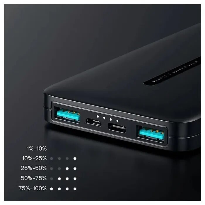 Внешний аккумулятор Power Bank 10000mAh, черный — фото 9
