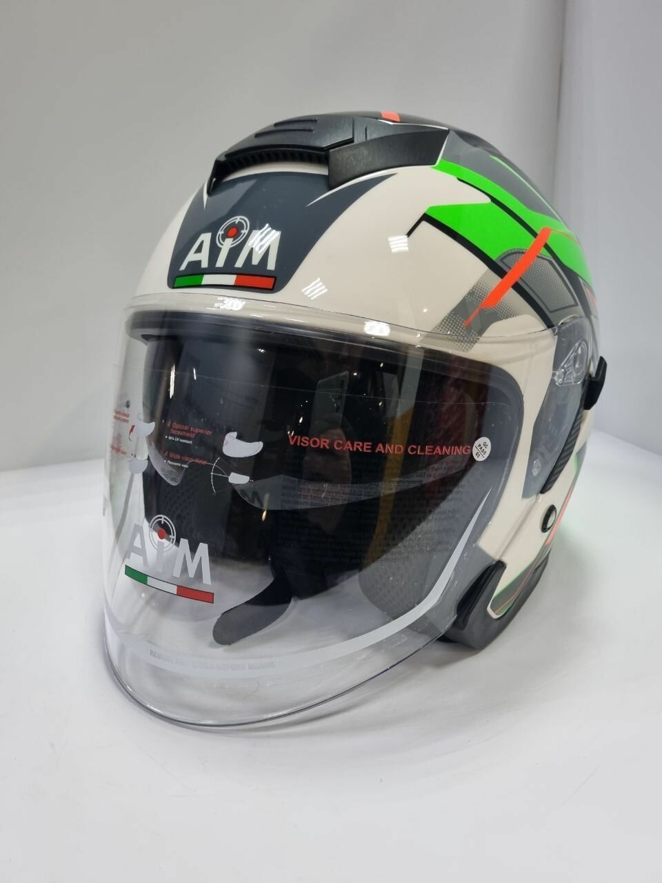 Шлем AiM JK526 Fluo-Green/White/Black, S — фото 2