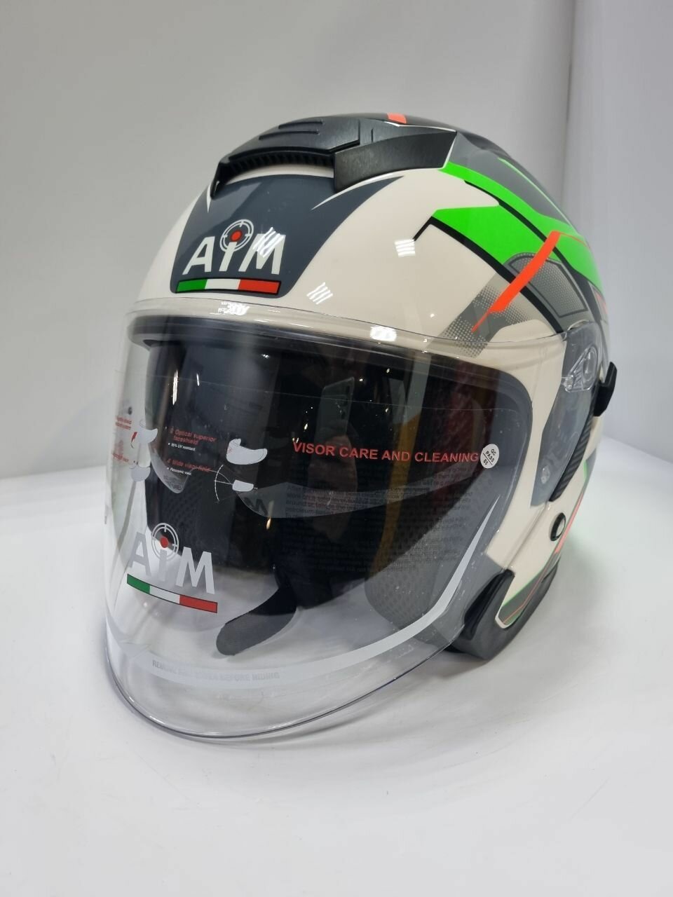 Шлем AiM JK526 Fluo-Green/White/Black S