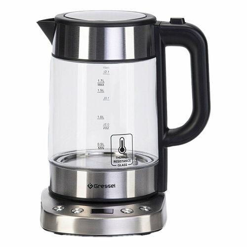 Чайник электрический Gressel GRK-1102 с регулировкой температуры стеклянный с подсветкой 17л STRIX-контроллер 392000₽