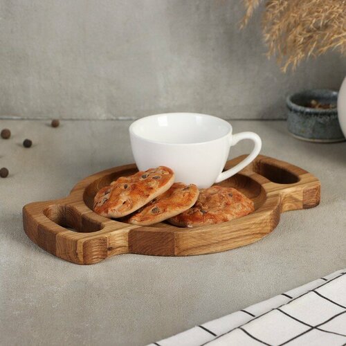 Поднос для подачи с ручками Adelica 2551752 см дуб 1086₽