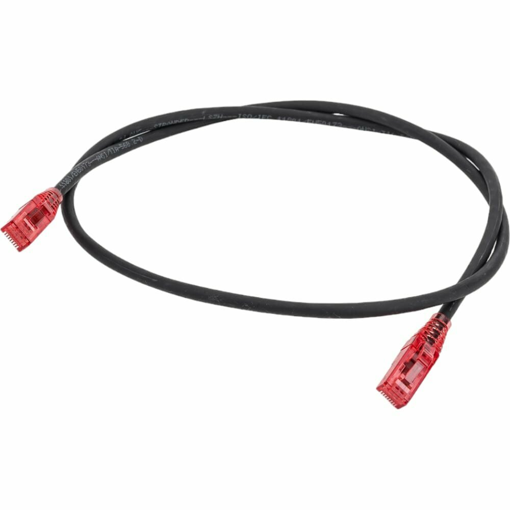 Hyperline Патч-корд UTP 5E категории 1м Hyperline PC-LPM-UTP-RJ45-RJ45-C5e-1M-LSZH-BK черный