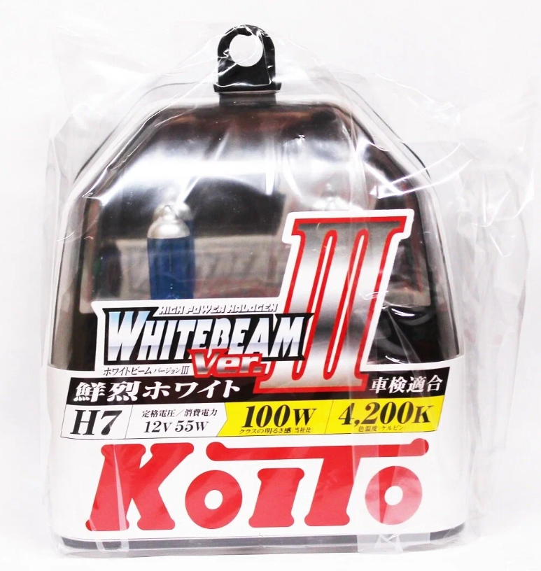 Лампа высокотемпературная Koito Whitebeam H7 12V 55W (100W) 4200K (комплект 2 шт.) арт. P0755W