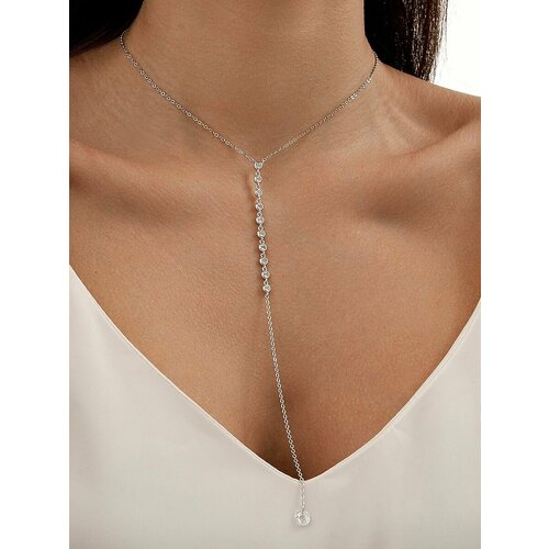 Колье SKAZKA Natali Romanovoi серебро 925 проба родирование фианит длина 45 см серебро 2850₽