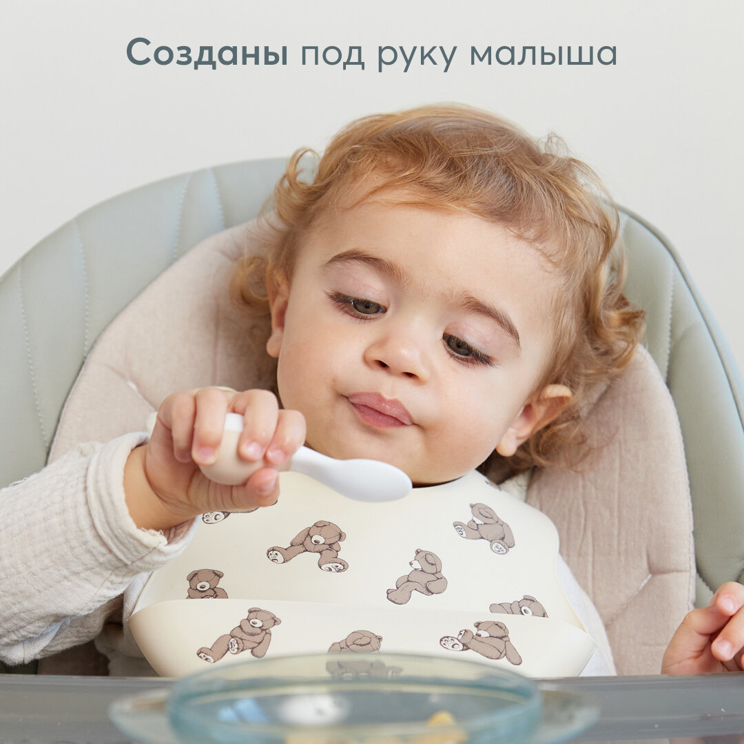 Набор столовых приборов детский Happy Baby ложка и вилка, 2 шт - фото №4