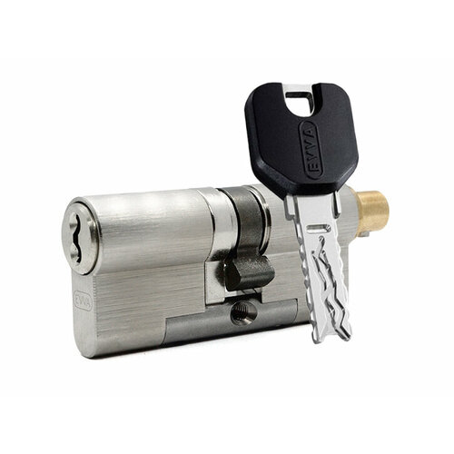 Цилиндр EVVA 4KS ключ-вертушка (размер 61х66 мм) - Никель (3 ключа) цилиндр evva eps ключ вертушка размер 61х66 мм никель 3 ключа