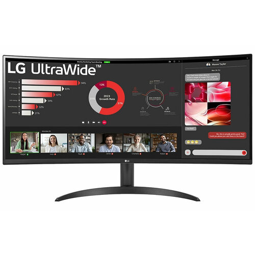 Монитор LG 34(3440x1440) LG UltraWide QHD 34WR50QC-B /матрица VA Матовая / Регулировка высоты