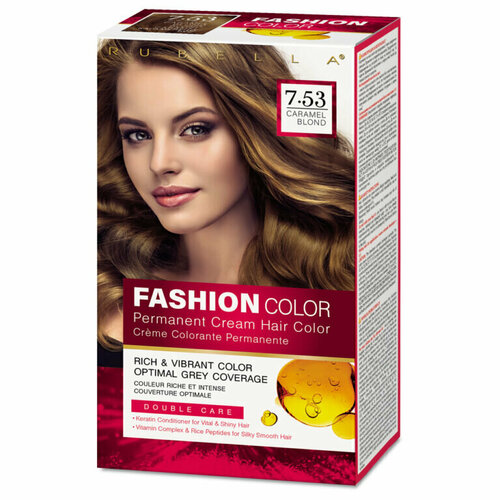 rubella fashion color краска для волос тон 7 5 copper red 50мл RUBELLA Fashion Color Краска для волос тон 7.53 Caramel Blond 50мл
