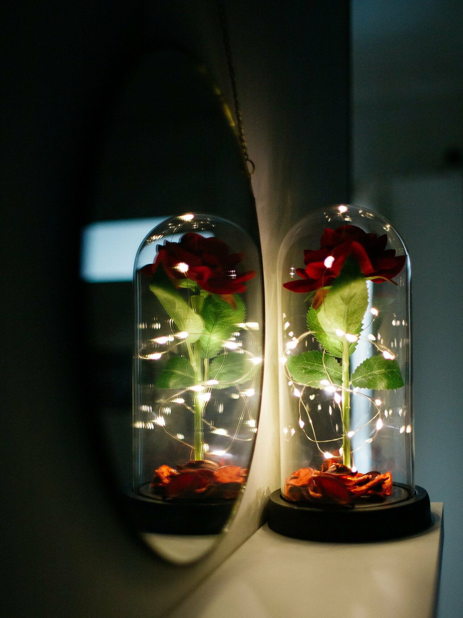 Ночник роза красная в колбе со светодиодной подсветкой роза подарок - фотография № 10