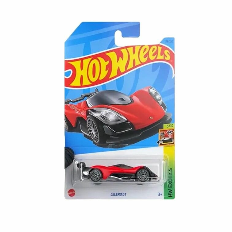HKK55 Машинка игрушка Hot Wheels металлическая коллекционная Celero GT красный; черный