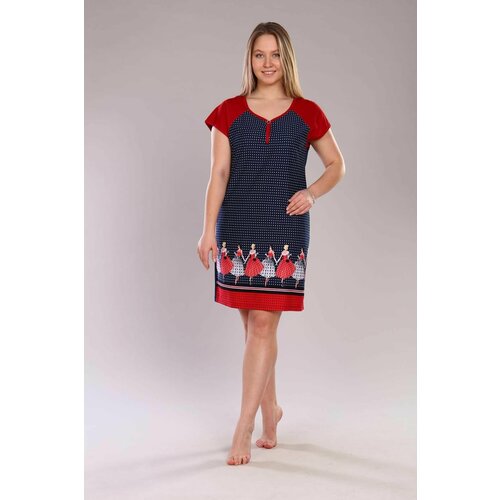 Туника , размер 50, красный, черный