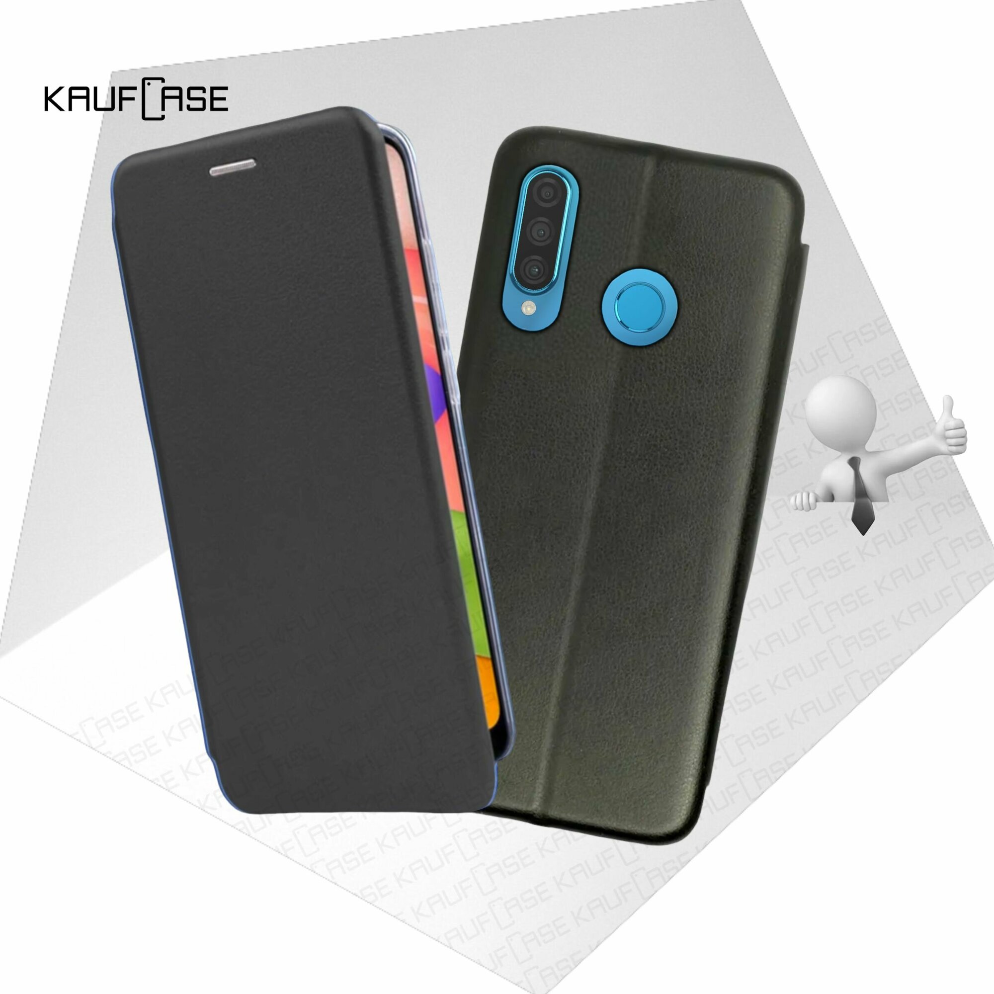 Чехол книжка KaufCase для телефона Huawei Honor 20S /20 Lite /P30 Lite (6.15"), черный. Трансфомер