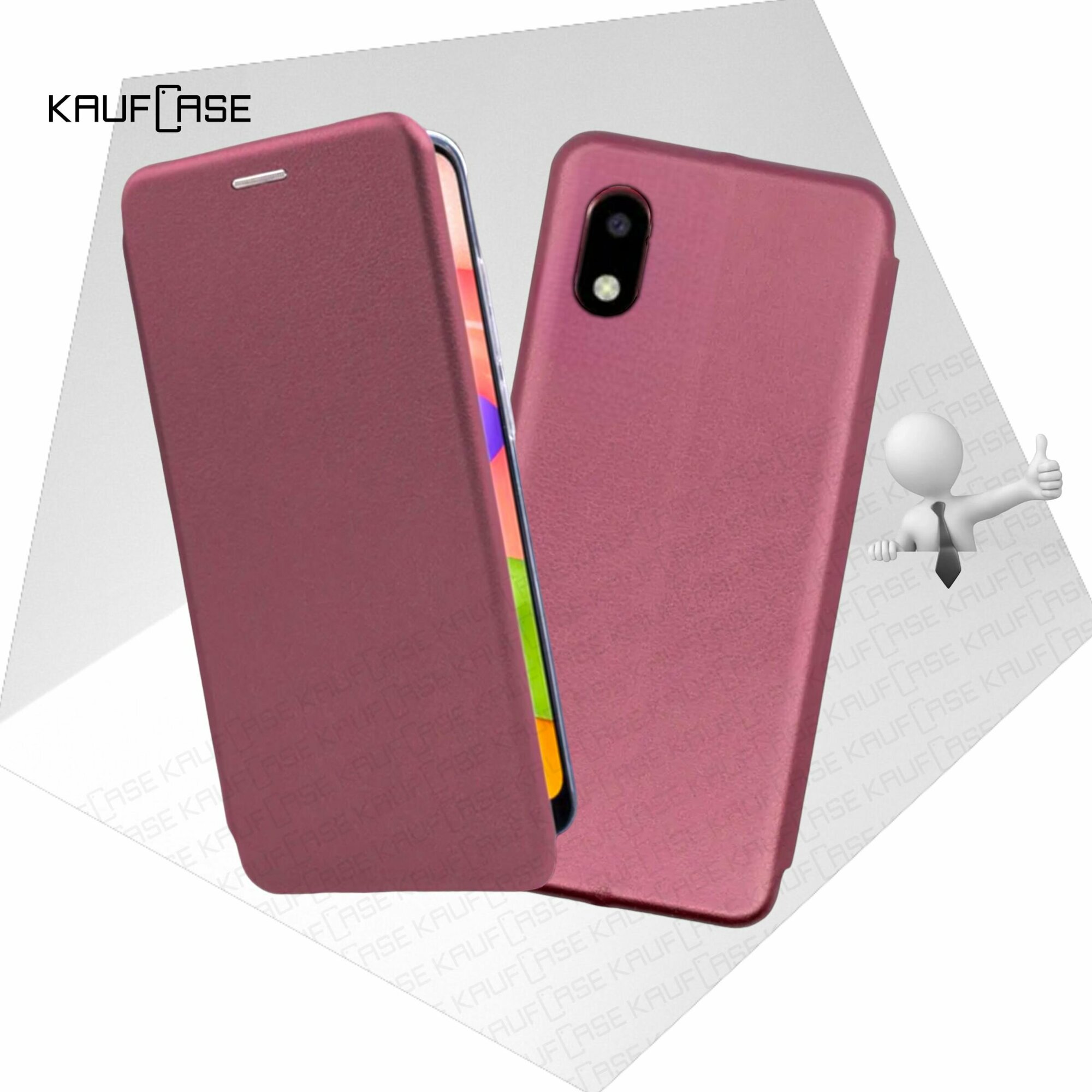 Чехол книжка KaufCase для телефона Huawei Honor 8S /Y5 2019 (5.71"), бордовый. Трансфомер