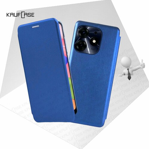 Чехол книжка KaufCase для телефона Tecno Spark 10 Pro (KI7) (6.8), синий. Трансфомер