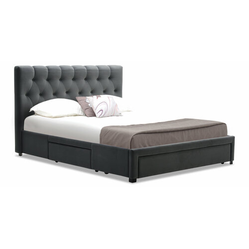 Двуспальная кровать Леони 140х200 с выдвижными ящиками Amigo Grey 30467₽