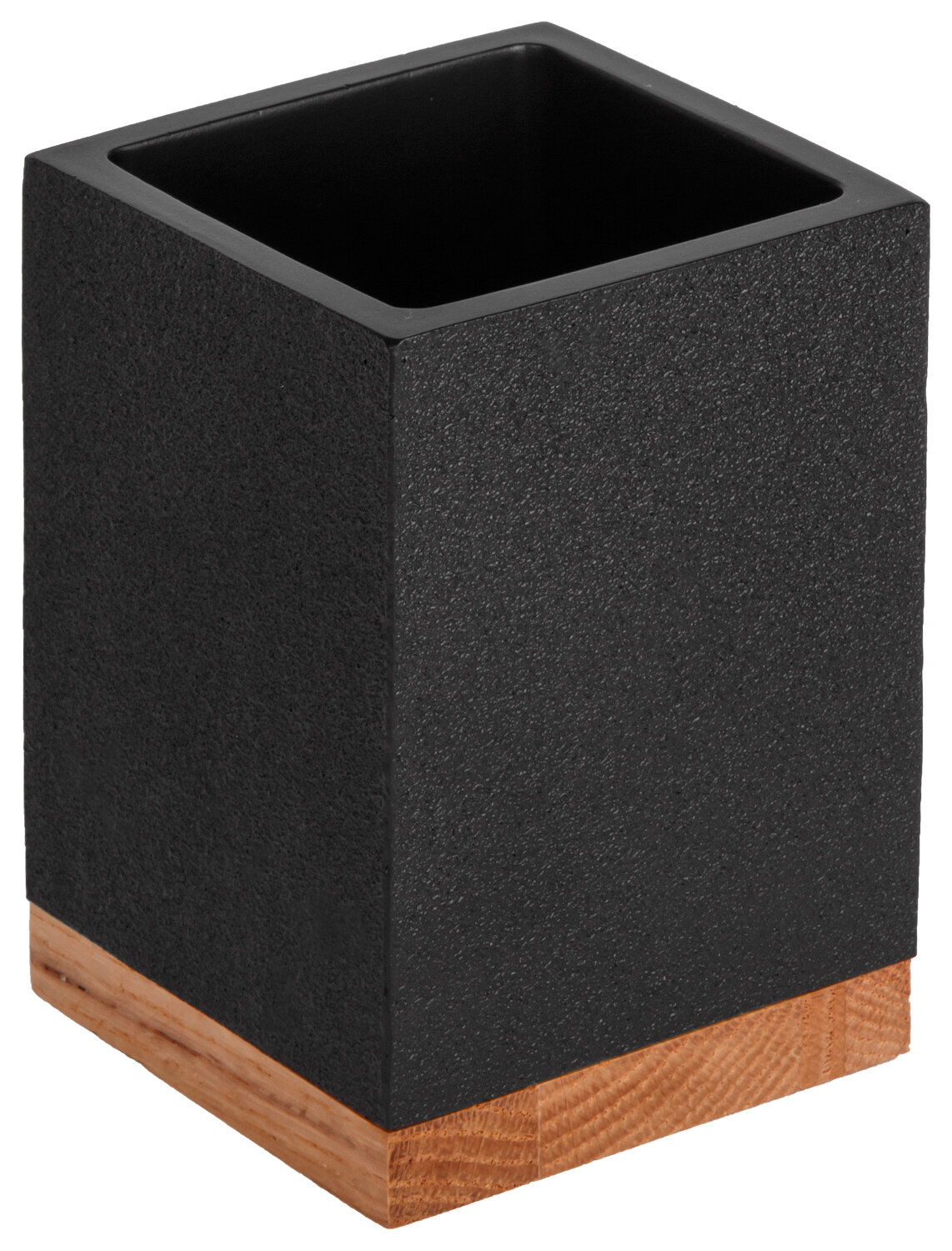 Стакан для зубных щеток PERFECTO LINEA Wood bliss черный (35-720102)