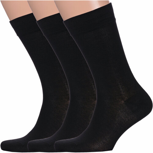 фото Носки lorenzline, 3 пары, размер 25, черный