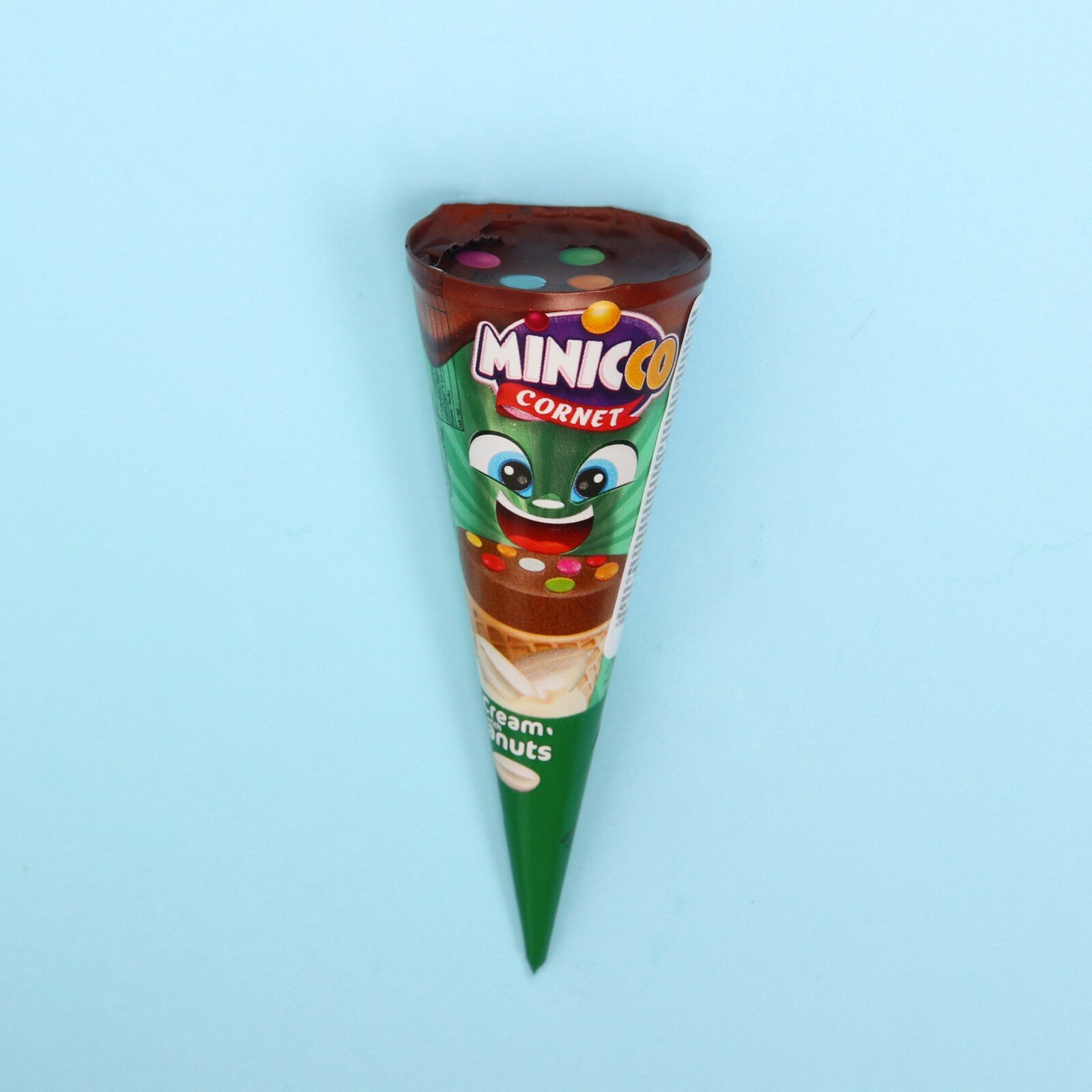 Вафельный рожок Minicco Cornet Peanut молочный шоколад Арахис, 25 г - фотография № 4