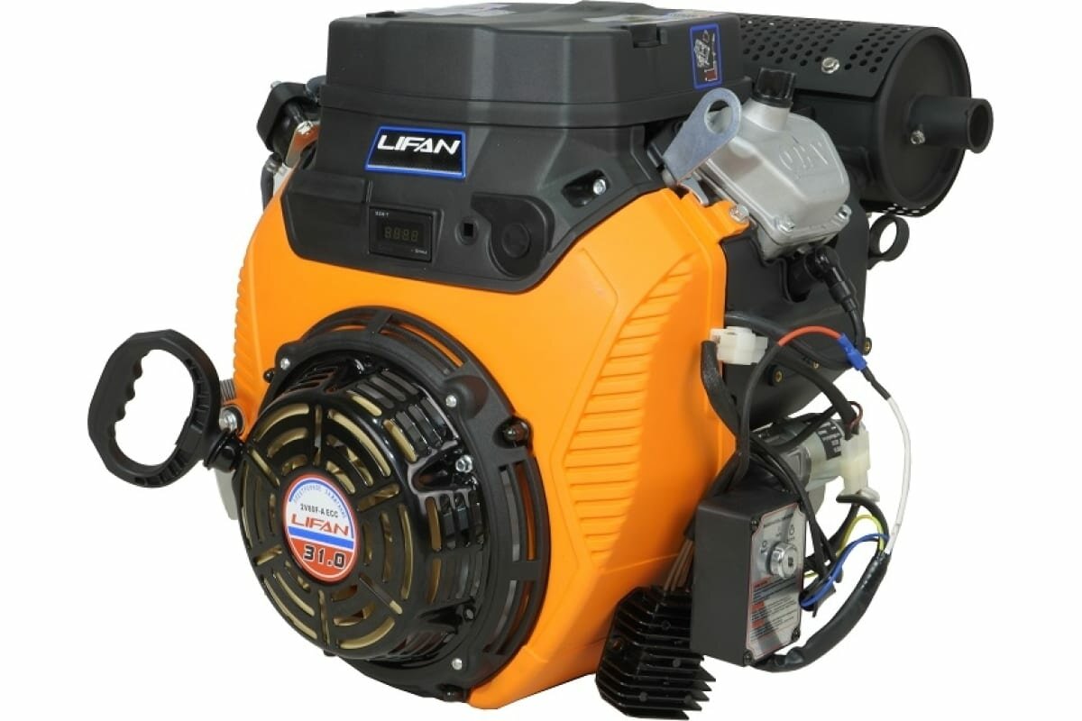 Двигатель бензиновый Lifan LF2V80F ECC (31л с 744куб вал 25мм ручной и электрический старт катушка 20А)