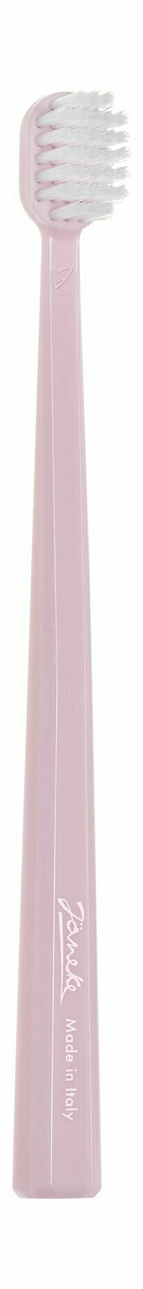 Зубная щетка средней жесткости Janeke Toothbrush Pink Pale