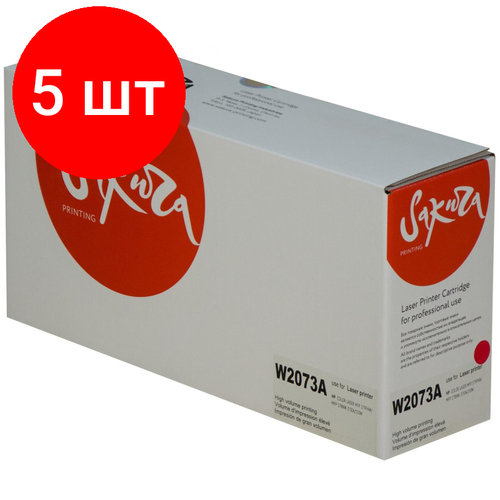 Комплект 5 штук, Картридж лазерный SAKURA W2073A пур. для HP 150/MFP 178/179 комплект картриджей galaprint w2070a w2073a для hp color laser 150 178 179 1000 стр многоцветный