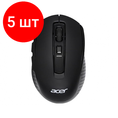 Комплект 5 штук, Мышь компьютерная Acer OMR070, черный