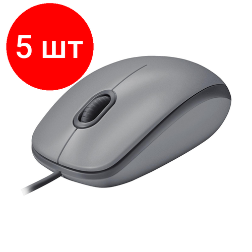 Комплект 5 штук Мышь компьютерная Logitech M110 черная 910-005502910-005490 841900₽
