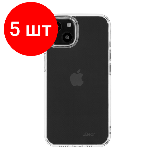 Комплект 5 штук, Чехол -крышка uBear Real Case для Apple iPhone 13, прозр, CS112TT61RL-I21