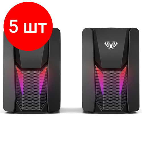 Комплект 5 штук Колонки 20 AULA N-108 35 мм AUX подсветка 838500₽