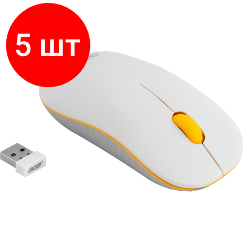 Комплект 5 штук Мышь компьютерная Acer OMR200 желтый оптич 1200dpi3but WLS ZL MCEEE020 995500₽