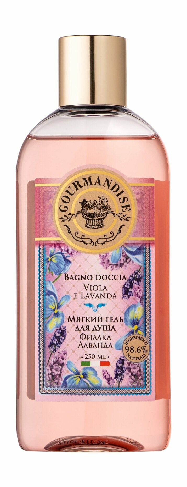 Мягкий гель для душа c экстрактами лаванды и фиалки Gourmandise Bagno Doccia Viola e Lavanda