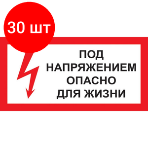 Характеристики модели Комплект 30 штук, Знак безопасности A14 Под ...