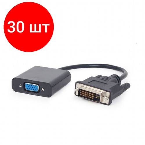 Комплект 30 штук, Переходник DVI-D - VGA, 25М/F, 0.2 м, Cablexpert, чер, A-DVID-VGAF-01