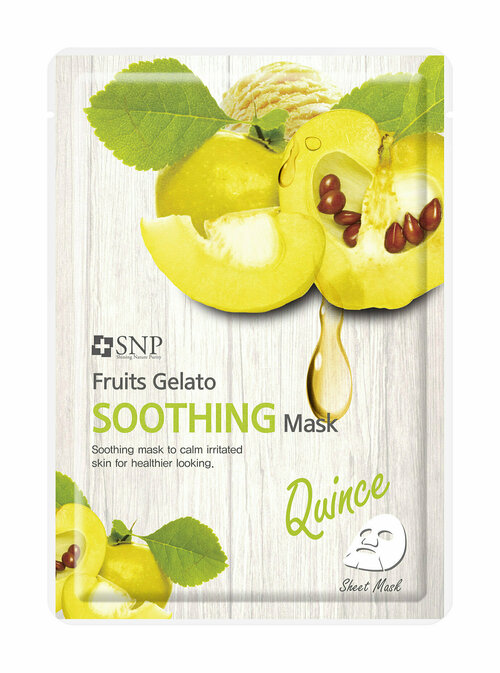 Успокаивающая тканевая маска для лица айва SNP Fruits Gelato Soothing Mask