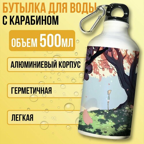фото Бутылка спортивная/туристическая фляга белая мульсериал вселенная стивена (стивен, гранат, аметист, жемчуг, стивен юниверс) - 7319 бруталити