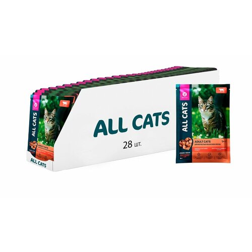 ALL CATS для кошек тефтельки с говядиной в соусе 28х85г