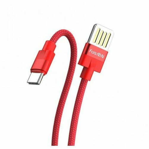 Кабель USB - Type-C FaisON HU55 Outstanding, 1.0м, 2.4A, цвет: красный
