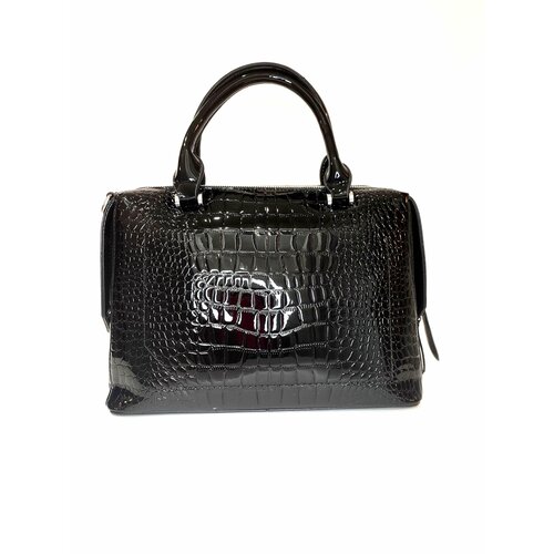 фото Сумка тоут 314, фактура лаковая, черный нет бренда