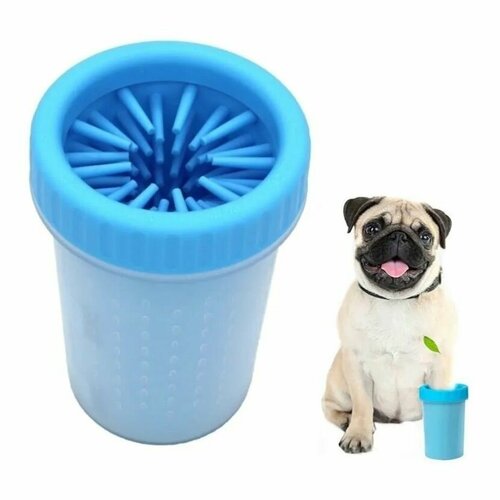 ЛапомойкаВедерко для мытья лап домашним животным Чесательная банка для отмывания собак кошек после прогулки размер 11 х 9 см 463₽