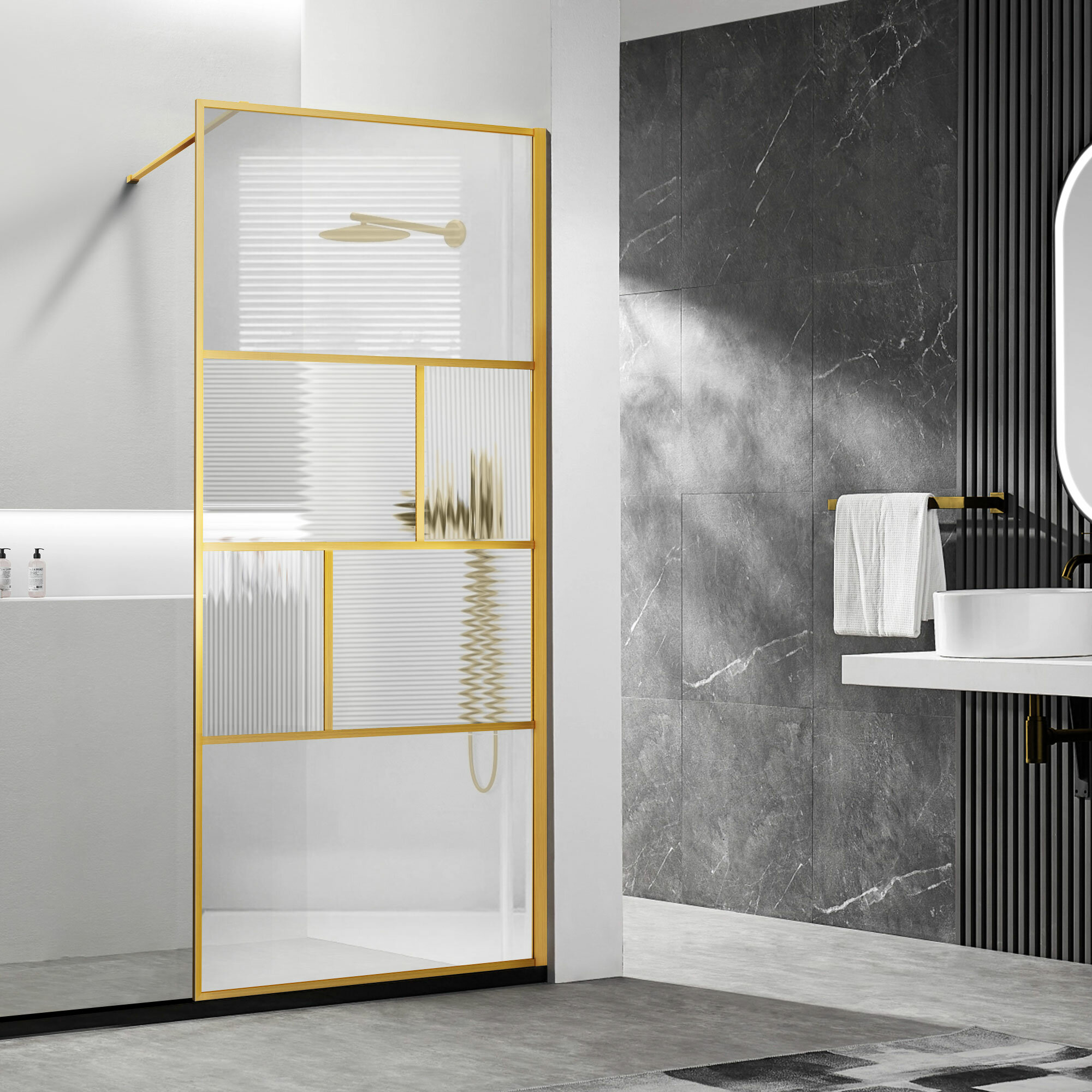 Душевая перегородка Vincea Walk-In 200х80 VSW-1HC800CFBG - фото №1