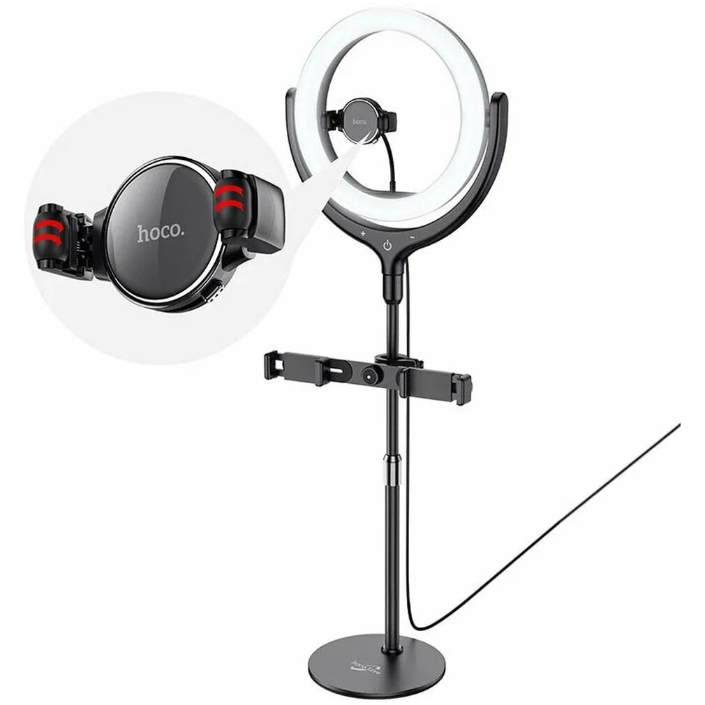 Кольцевая лампа Hoco LV01 Rouge desktop fill light live broadcast stand Черный