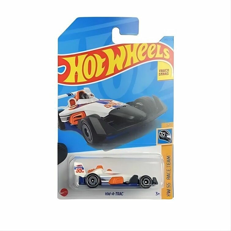 HKK30 Машинка игрушка Hot Wheels металлическая коллекционная HW-4-Trac белый; синий