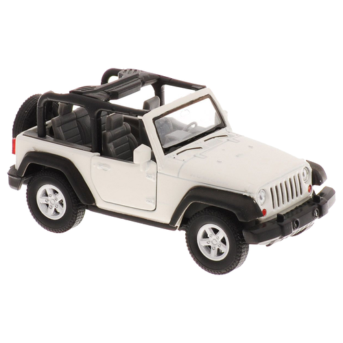 Машинка Welly Jeep Wrangler Rubicon 1:38 белый 42371 машинка welly 2007 jeep wrangler rubicon белый модель машины 1 38 с пружинным механизмом