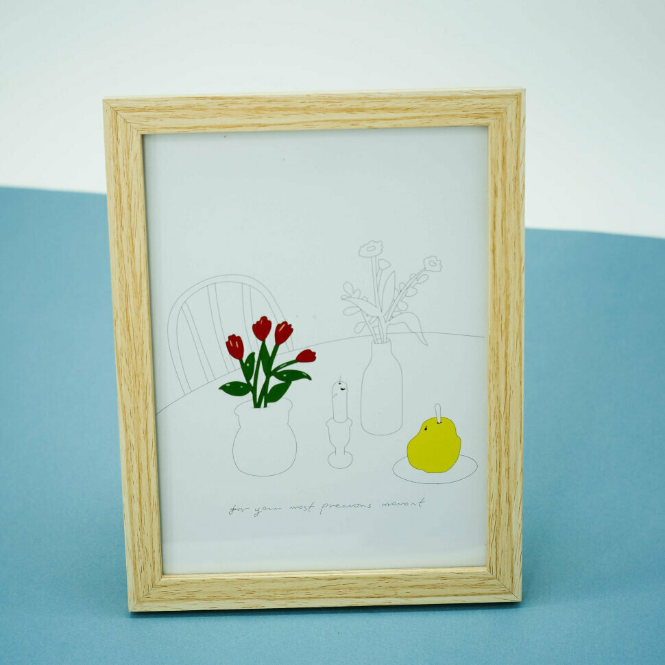 фото Фоторамка Классический цветок, дерево 15х20 см